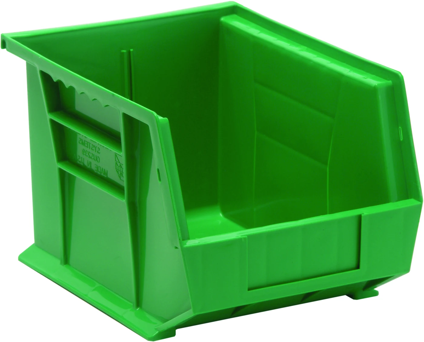 Quantum QUS239GNCS Stack & Hang Bin, 8-1/4"W x 10-3/4"D x 7"H, 55 lb capacity, Green, Case of 6