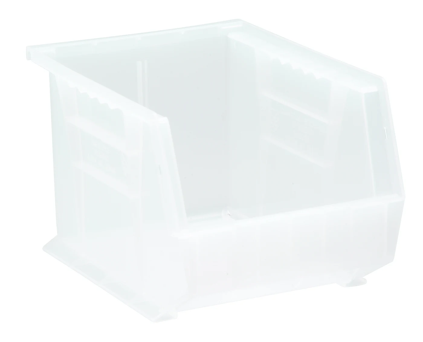 Quantum QUS239CLCS Stack & Hang Bin, 8-1/4"W x 10-3/4"D x 7"H, 55 lb capacity, Clear, Case of 6