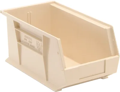 Quantum QUS240IVCS Stack & Hang Bin, 8-1/4"W x 14-3/4"D x 7"H, 65 lb capacity, Ivory, Case of 12