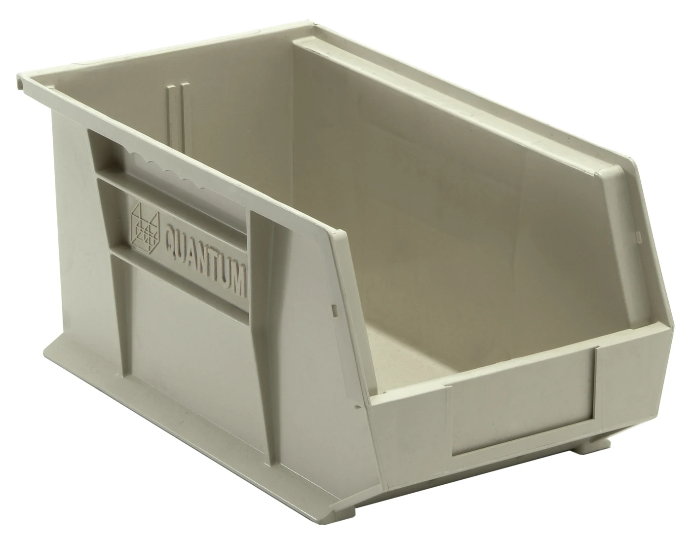 Quantum QUS240SNCS Stack & Hang Bin, 8-1/4"W x 14-3/4"D x 7"H, 65 lb capacity, Stone, Case of 12