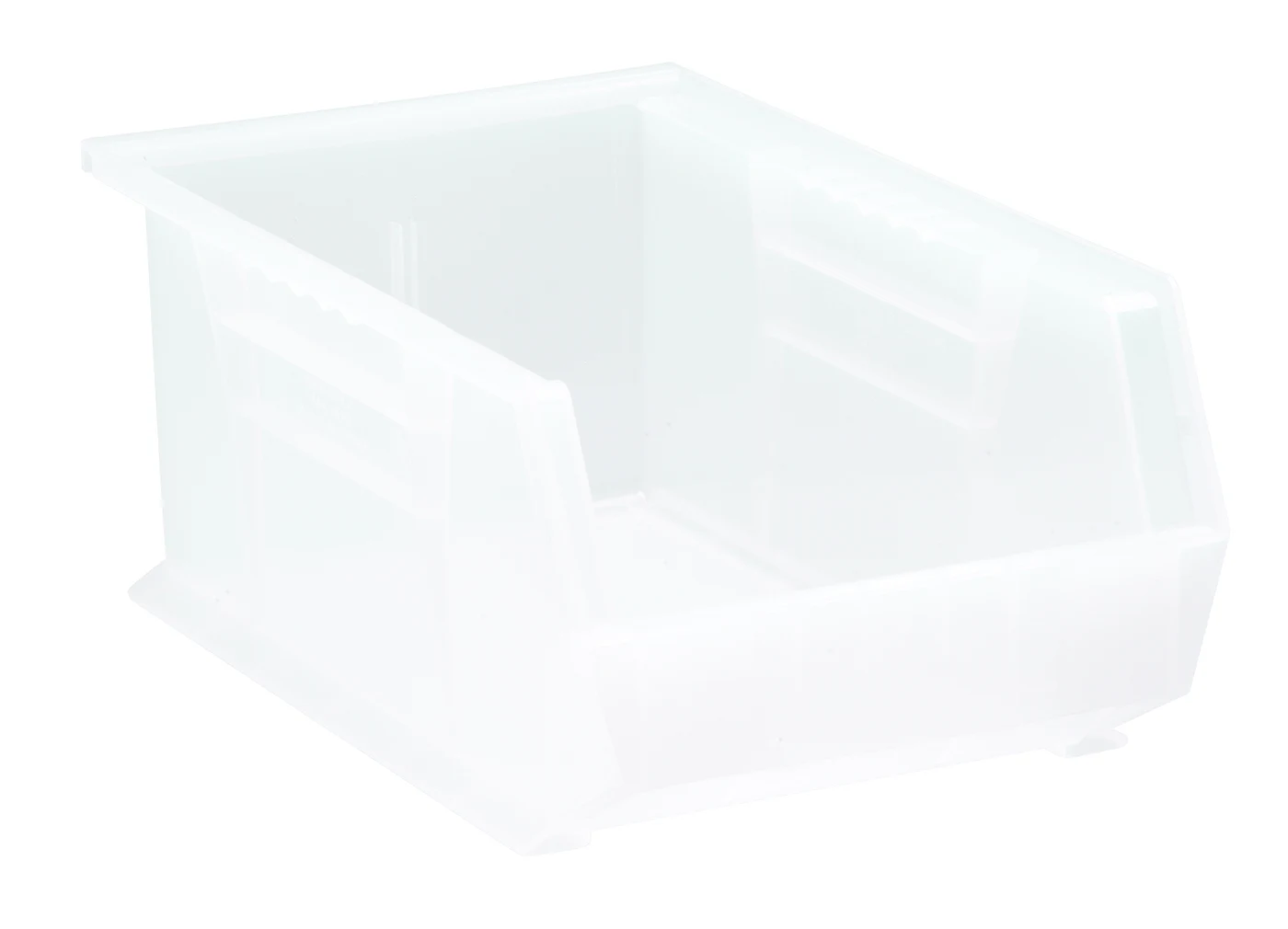 Quantum QUS241CLCS Stack & Hang Bin, 8-1/4"W x 13-5/8"D x 6"H, 65 lb capacity, Clear, Case of 12