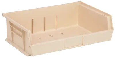 Quantum QUS245IVCS Stack & Hang Bin, 16-1/2"W x 10-7/8"D x 5"H, 65 lb capacity, Ivory, Case of 6