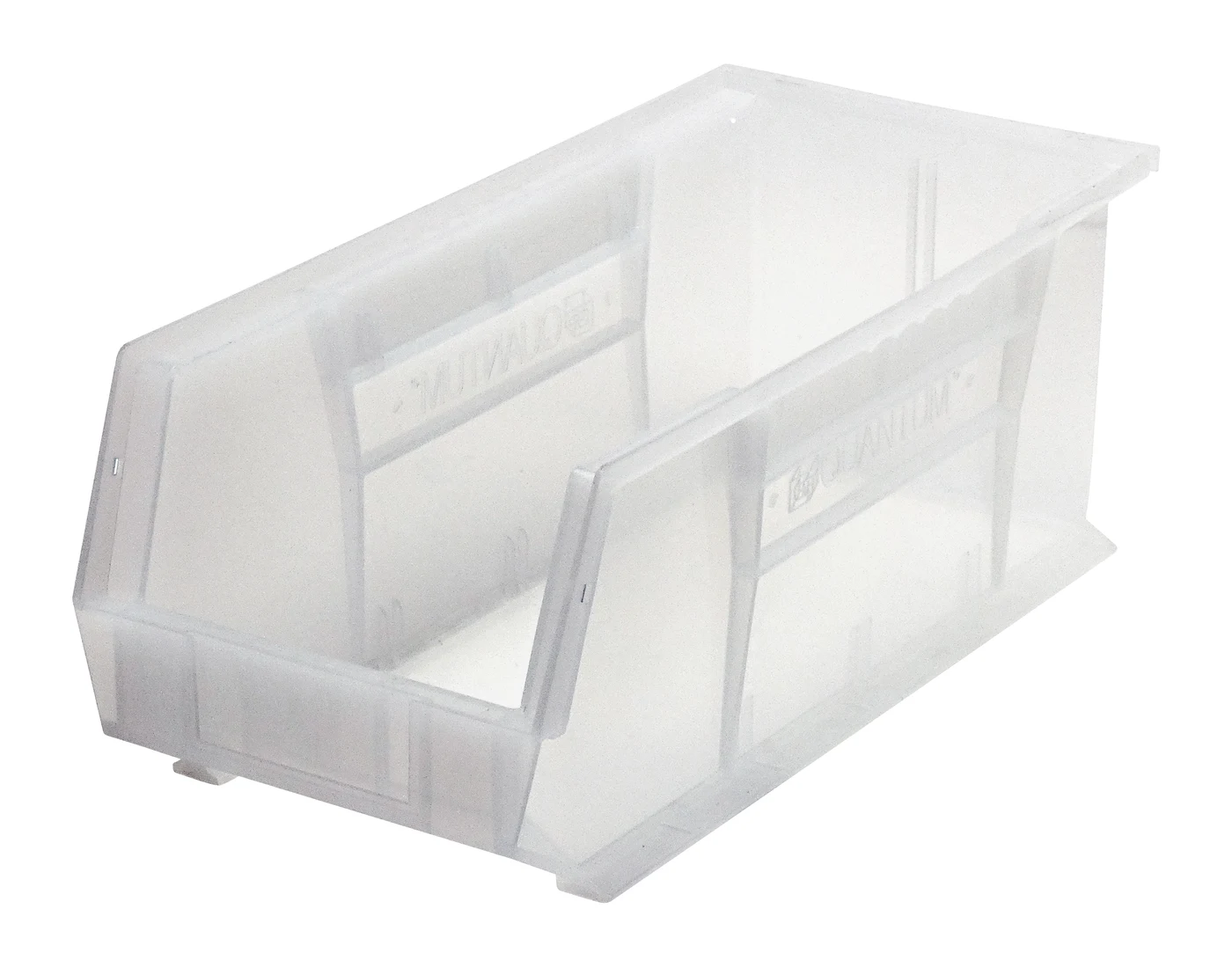 Quantum QUS248CLCS Stack & Hang Bin, 8-1/4"W x 18"D x 7"H, 80 lb capacity, Clear, Case of 6