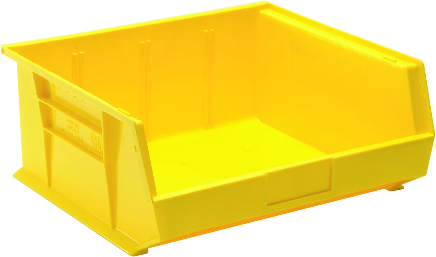 Quantum QUS250YLNB Stack & Hang Bin, 16-1/2"W x 14-3/4"D x 7"H, 80 lb capacity, Yellow