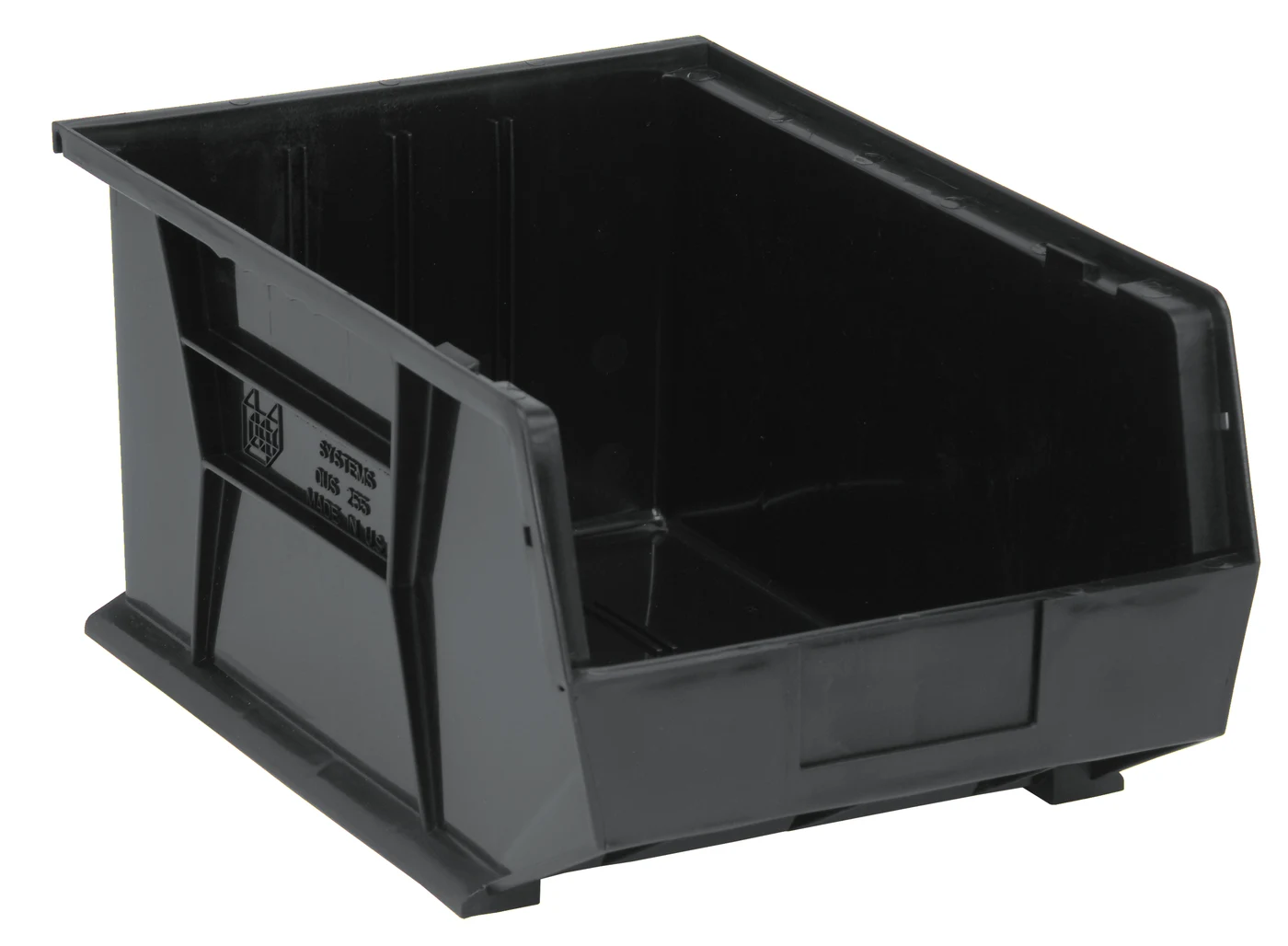 Quantum QUS255BRCS Stack & Hang Bin, 11"W x 16"D x 8"H, 80 lb capacity, Black, Case of 4