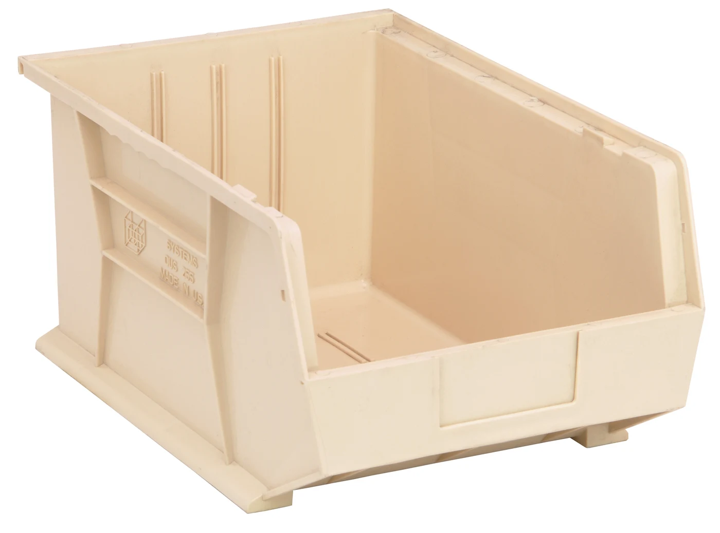 Quantum QUS255IVNB Stack & Hang Bin, 11"W x 16"D x 8"H, 80 lb capacity, Ivory