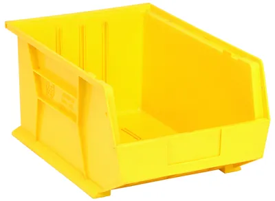 Quantum QUS255YLCS Stack & Hang Bin, 11"W x 16"D x 8"H, 80 lb capacity, Yellow, Case of 4