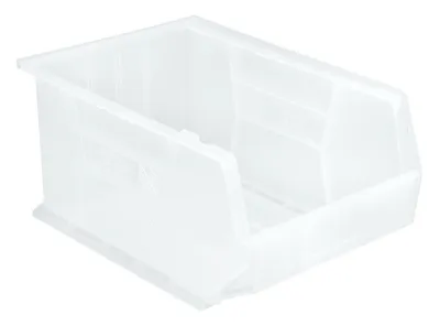 Quantum QUS255CLCS Stack & Hang Bin, 11"W x 16"D x 8"H, 80 lb capacity, Clear, Case of 4