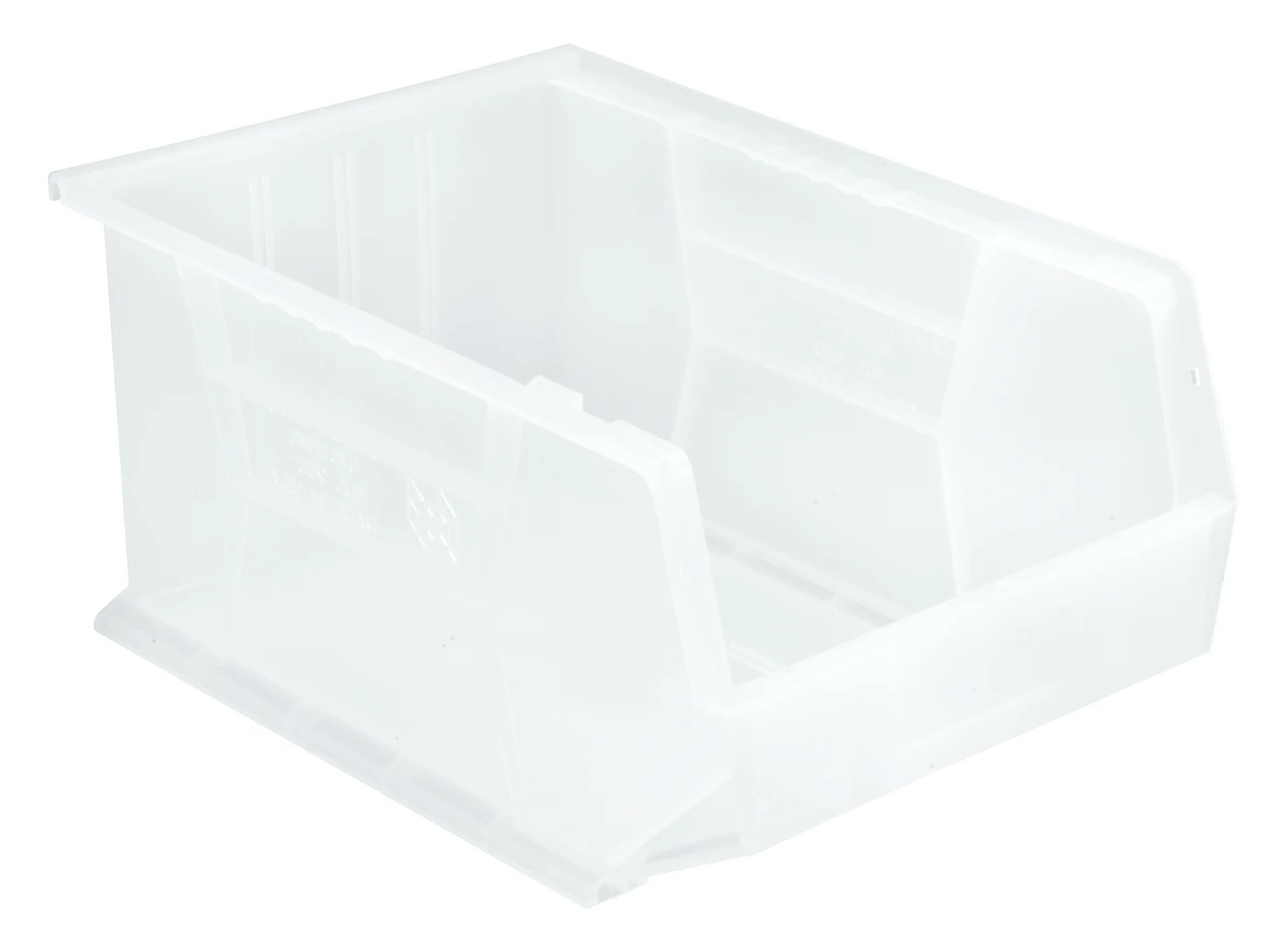 Quantum QUS255CLCS Stack & Hang Bin, 11"W x 16"D x 8"H, 80 lb capacity, Clear, Case of 4