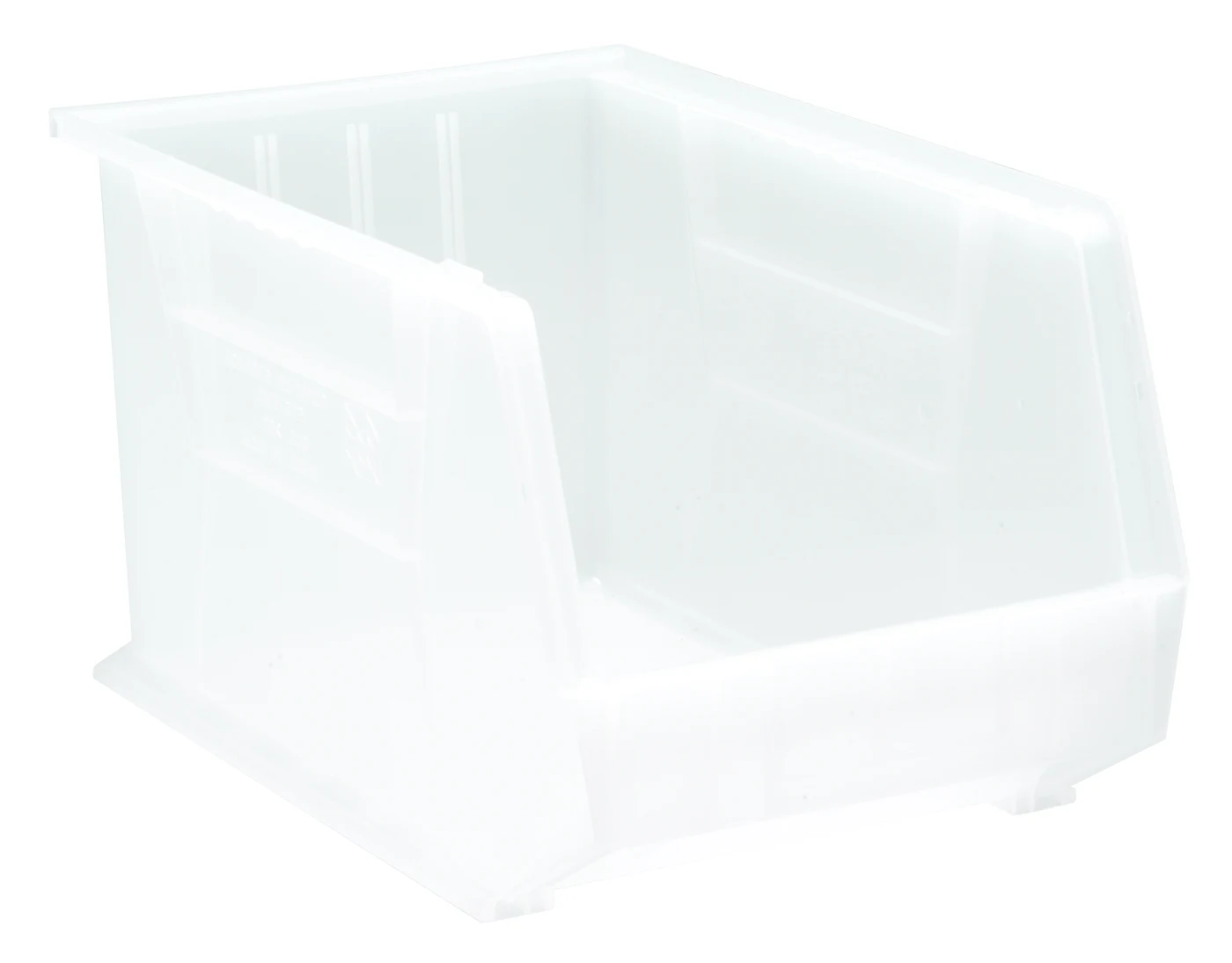 Quantum QUS260CLNB Stack & Hang Bin, 11"W x 18"D x 10"H, 80 lb capacity, Clear