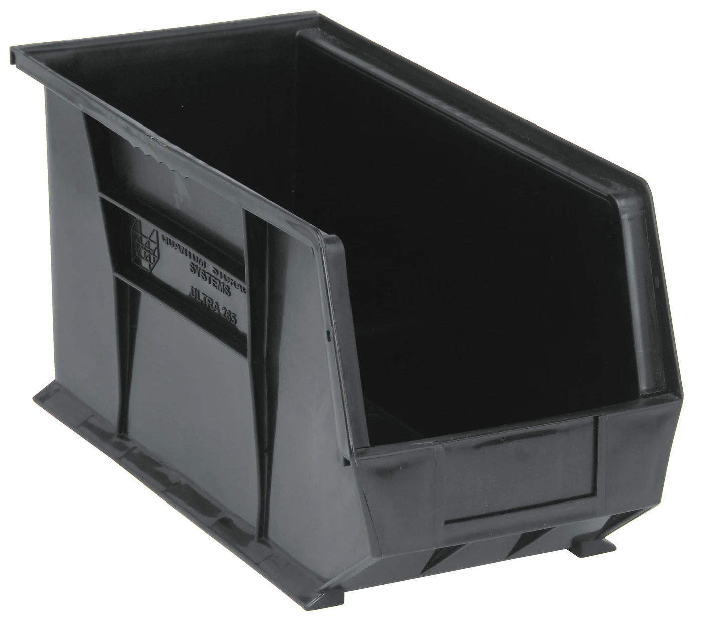 Quantum QUS265BRCS Stack & Hang Bin, 8-1/4"W x 18"D x 9"H, 65 lb capacity, Black, Case of 6