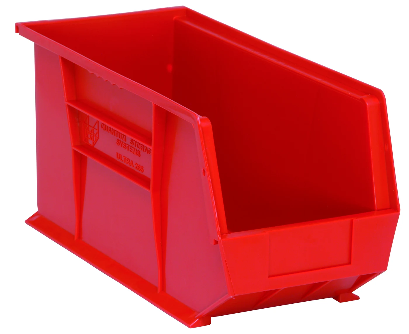Quantum QUS265RDCS Stack & Hang Bin, 8-1/4"W x 18"D x 9"H, 65 lb capacity, Red, Case of 6