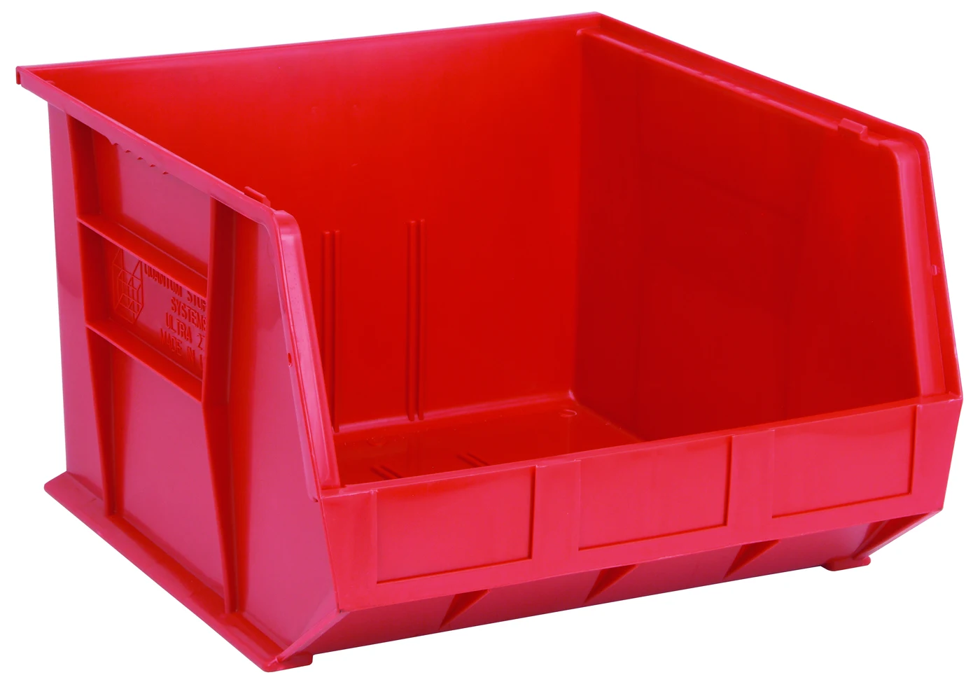 Quantum QUS270RDCS Stack & Hang Bin, 16-1/2"W x 18"D x 11"H, 80 lb capacity, Red, Case of 3