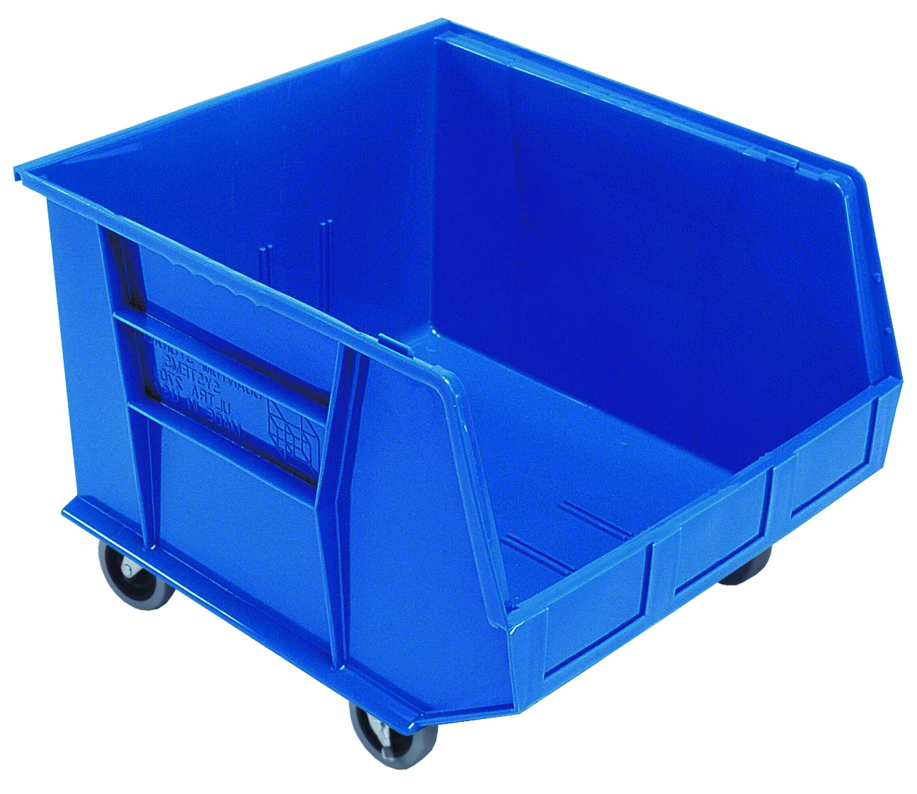 Quantum QUS275MOBBLCS Stack & Hang Bin, 16-1/2"W x 18"D x 14"H, Blue, Case of 3
