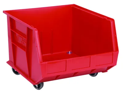 Quantum QUS275MOBRDCS Stack & Hang Bin, 16-1/2"W x 18"D x 14"H, Red, Case of 3