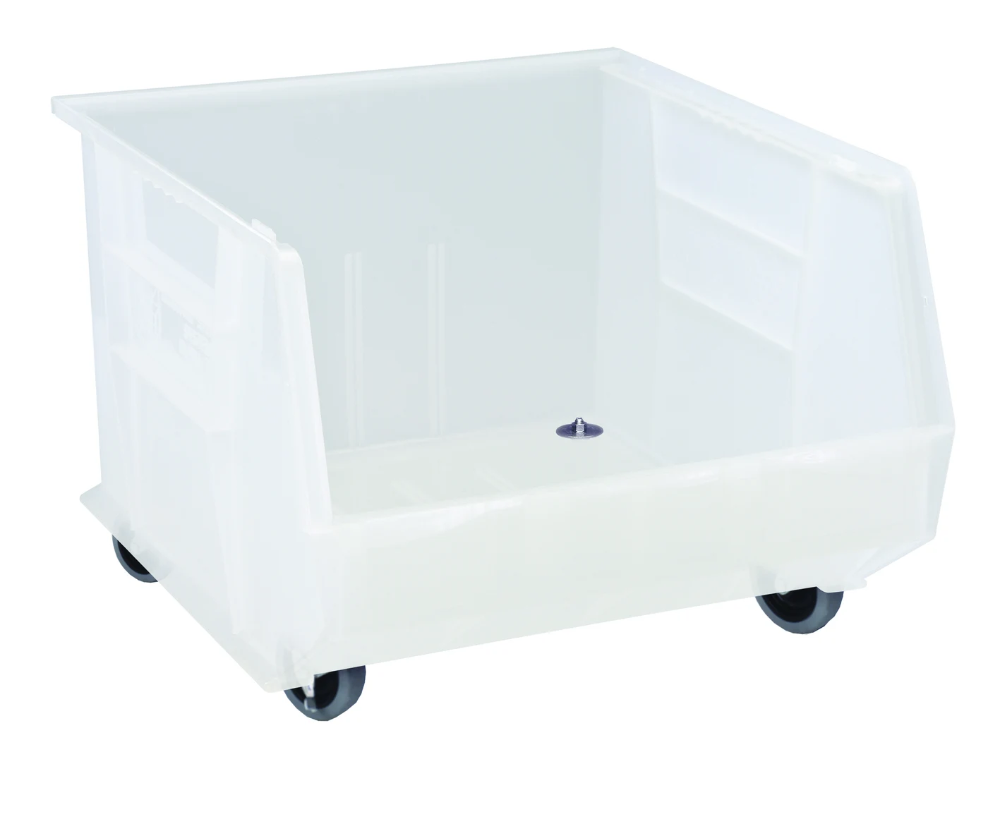 Quantum QUS275MOBCLCS Stack & Hang Bin, 16-1/2"W x 18"D x 14"H, Clear, Case of 3