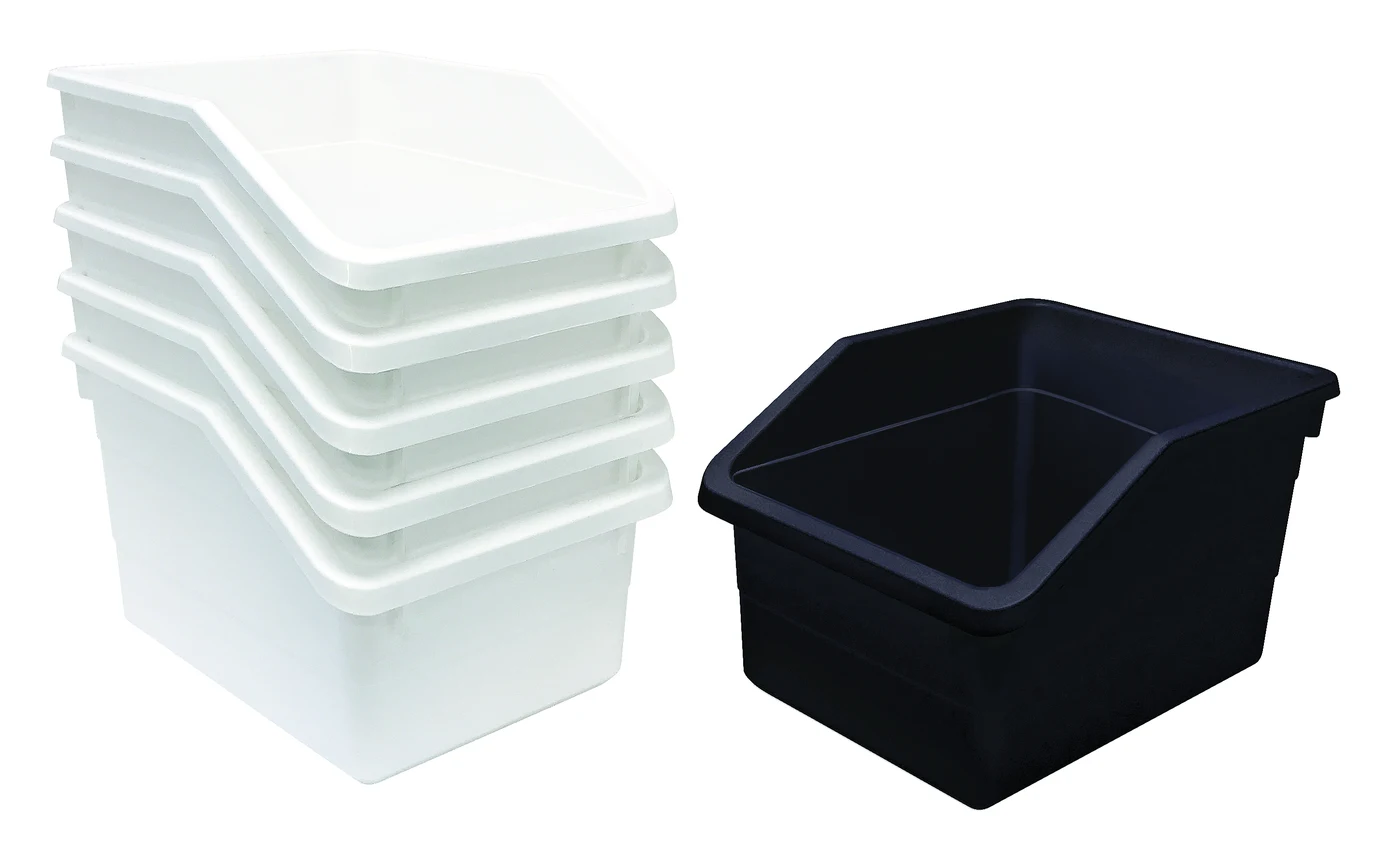 Quantum RNPB1076BK Nesting Parts Bin, 10-1/4"L x 7-1/2"W x 6"H, Black, Pack of 20
