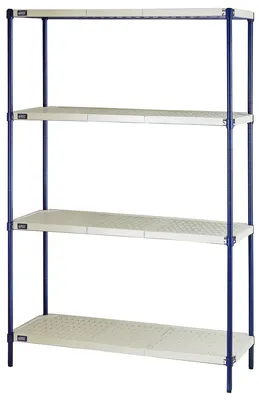 Quantum RPWR72-1848E Shelving Unit, 600 lb capacity, Blue/Tan