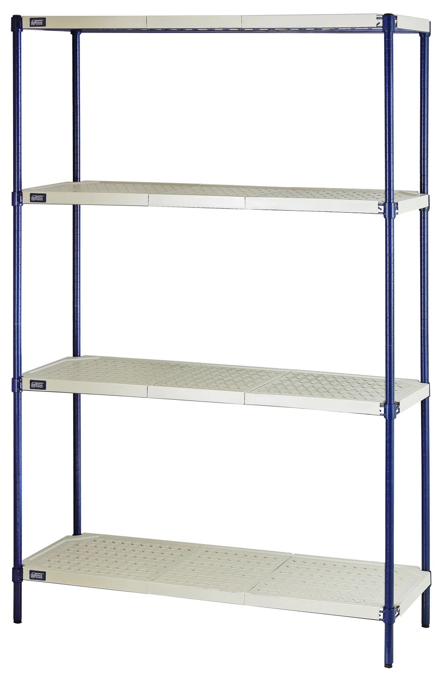 Quantum RPWR72-2472E Shelving Unit, 600 lb capacity, Blue/Tan