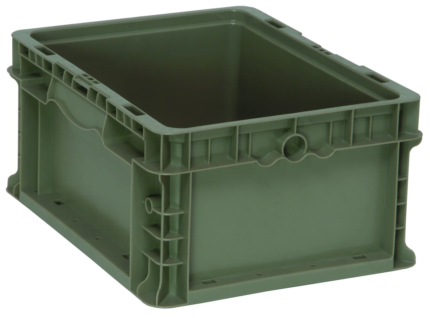 Quantum RSO1215-7 Stacker Straight Wall Container, 15"W x 12"L x 7-7/16"H, 175 lb capacity, Gray