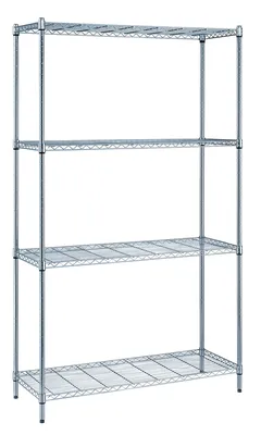 Quantum RWR72-1830LD Convenient Shelving Unit Pack, 18"W x 30"D x 72"H, 300 lb capacity, Chrome