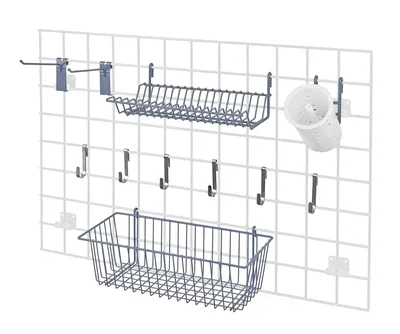 Quantum SG-A1GY Store Grid Accessory Pack 1, 17-3/8"W x 7-1/2"D x 5"H, Gray