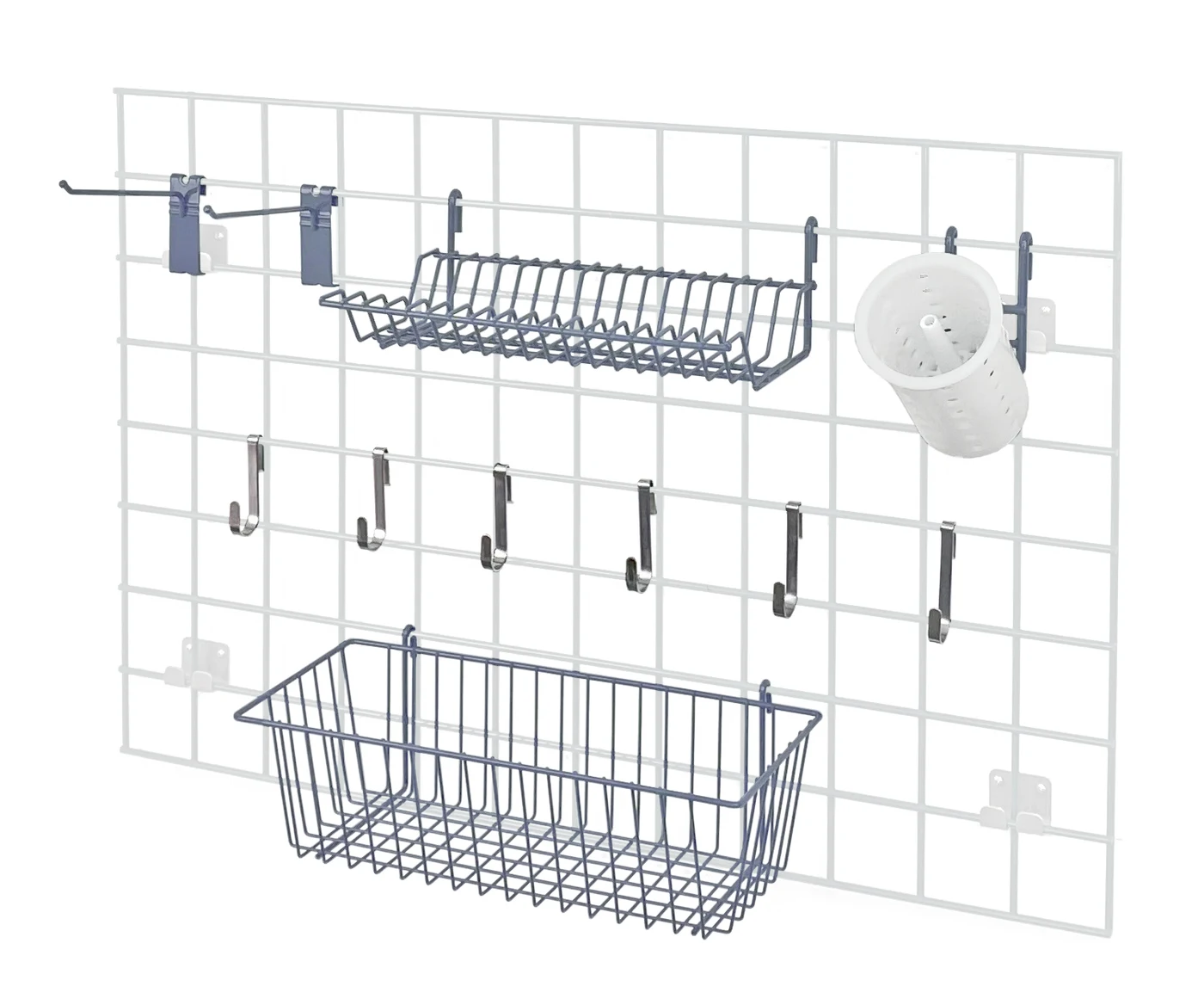 Quantum SG-A1GY Store Grid Accessory Pack 1, 17-3/8"W x 7-1/2"D x 5"H, Gray