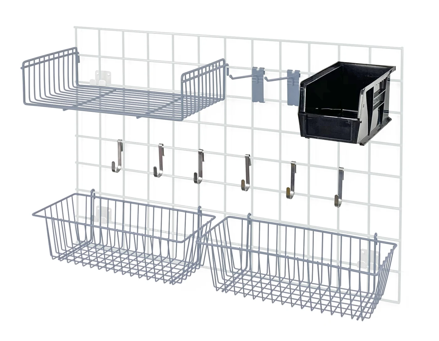 Quantum SG-A2GYBK Store Grid Accessory Pack 2, 17-3/8"W x 7-1/2"D x 5"H, Gray