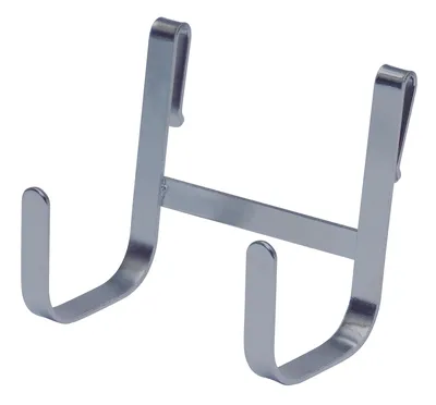 Quantum SG-HOOKDBGY Store Grid Large Double J Shaped Hook, 4-1/4"W x 2-1/2"D x 3-3/4"H, Gray