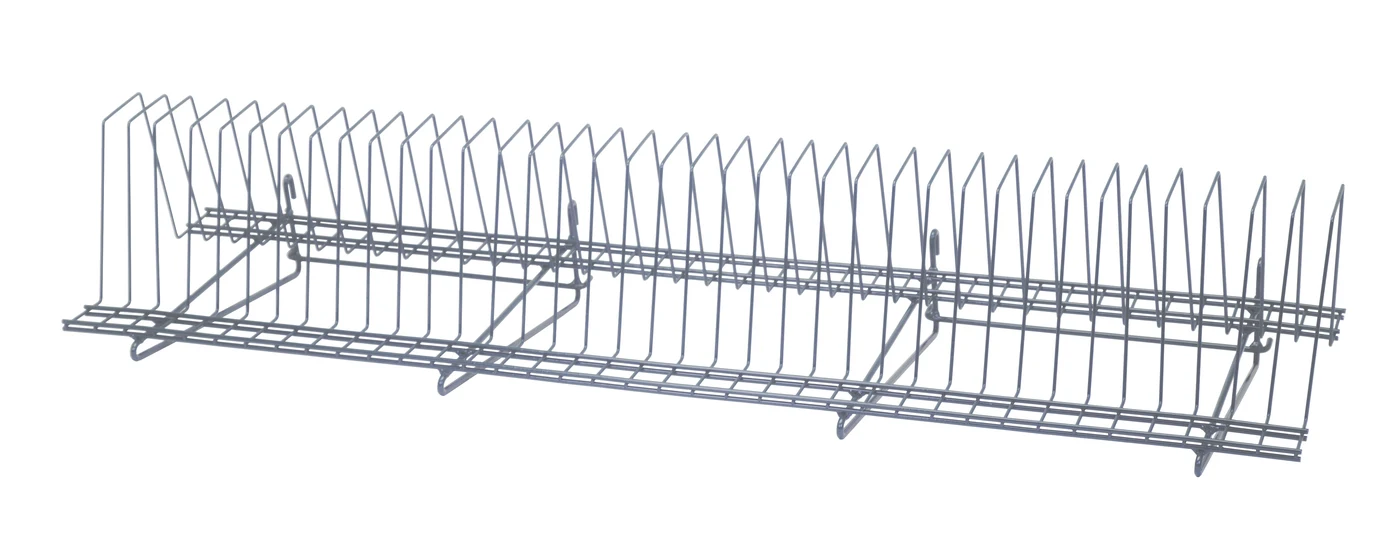 Quantum SG-TDR341410GY Store Grid Tray Drying Rack, 34-1/2"W x 14"D x 11-1/4"H, Gray