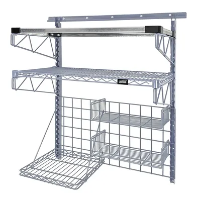 Quantum SGK-401836-3GY Store Grid Medium-Duty Kit, 16"W x 16"D, 400 lb capacity, Gray