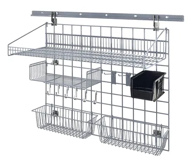 Quantum SGK-401836-4GYBK Store Grid Medium-Duty Kit, 17-3/8"L x 7-1/2"W x 5"H, 400 lb capacity, Gray