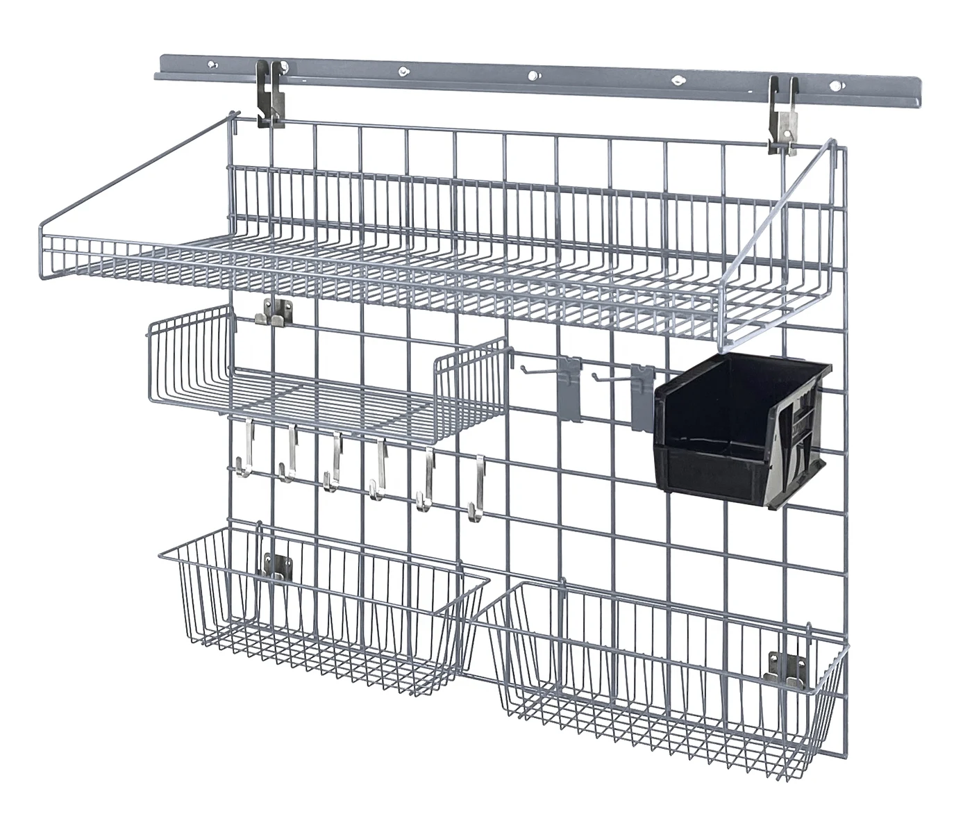 Quantum SGK-401836-4GYBK Store Grid Medium-Duty Kit, 17-3/8"L x 7-1/2"W x 5"H, 400 lb capacity, Gray