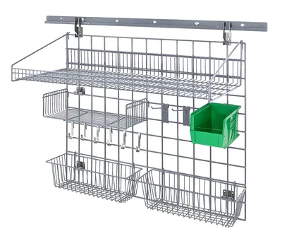 Quantum SGK-401836-4GYGN Store Grid Medium-Duty Kit, 17-3/8"L x 7-1/2"W x 5"H, 400 lb capacity, Gray