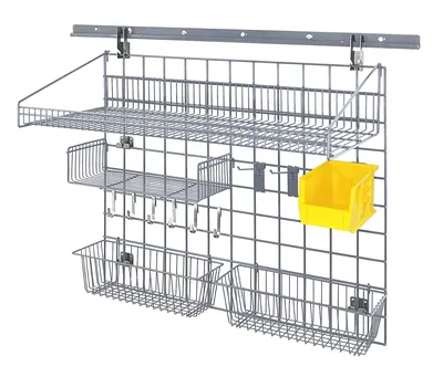 Quantum SGK-401836-4GYYL Store Grid Medium-Duty Kit, 17-3/8"L x 7-1/2"W x 5"H, 400 lb capacity, Gray