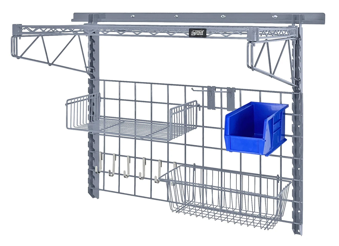 Quantum SGK-403036-5GYBL Store Grid Kit, 12"W x 24"D, Gray