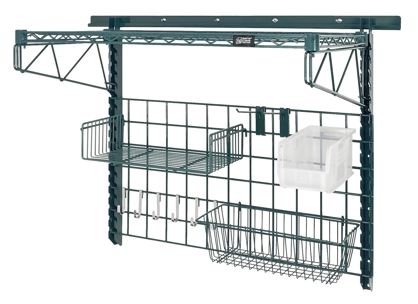 Quantum SGK-401836-4PCL Store Grid Medium-Duty Kit, 17-3/8"L x 7-1/2"W x 5"H, 400 lb capacity, Green