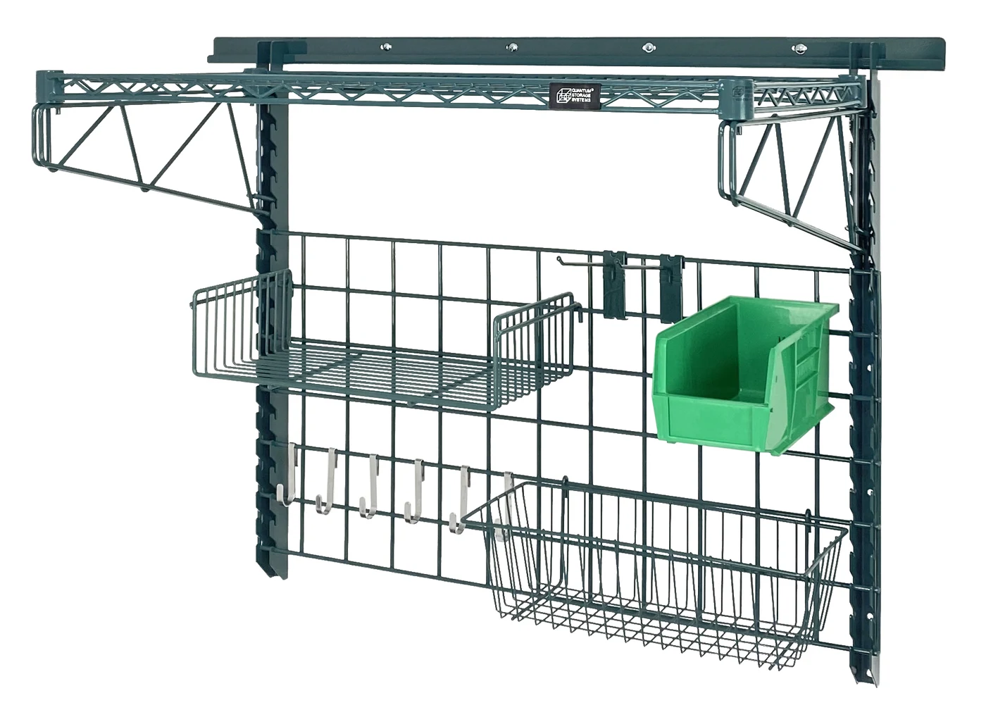 Quantum SGK-403036-5PGN Store Grid Kit, 12"W x 24"D, Green