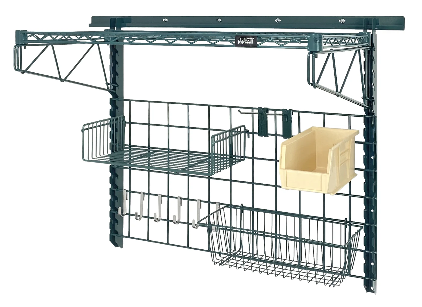 Quantum SGK-401836-4PIV Store Grid Medium-Duty Kit, 17-3/8"L x 7-1/2"W x 5"H, 400 lb capacity, Green