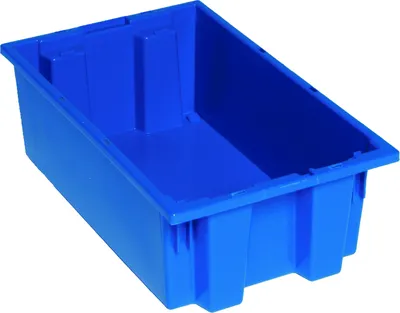 Quantum SNT180BL Stack and Nest Tote, 18"D x 11"W x 6"H, Blue