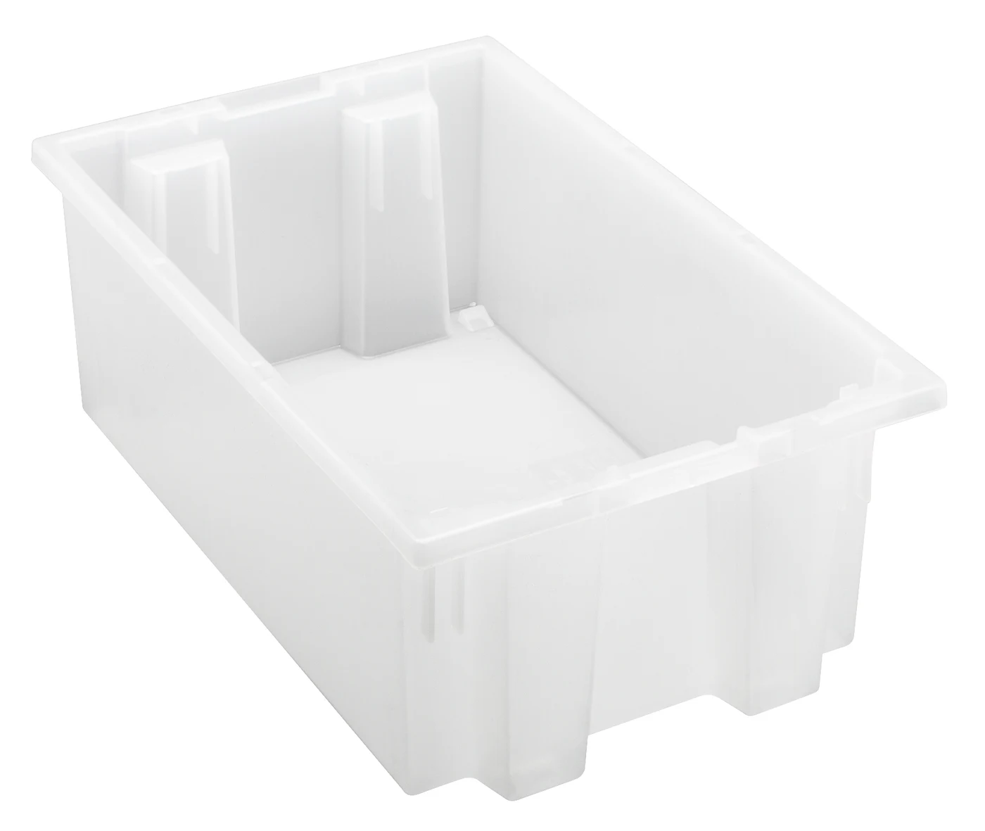 Quantum SNT180CLCS Stack and Nest Tote, 18"D x 11"W x 6"H, Clear, Case of 6