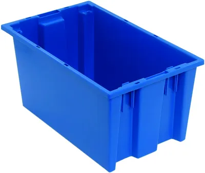 Quantum SNT185BL Stack and Nest Tote, 18"D x 11"W x 9"H, Blue