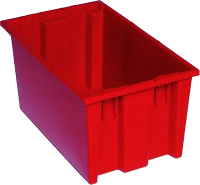 Quantum SNT185RD Stack and Nest Tote, 18"D x 11"W x 9"H, Red