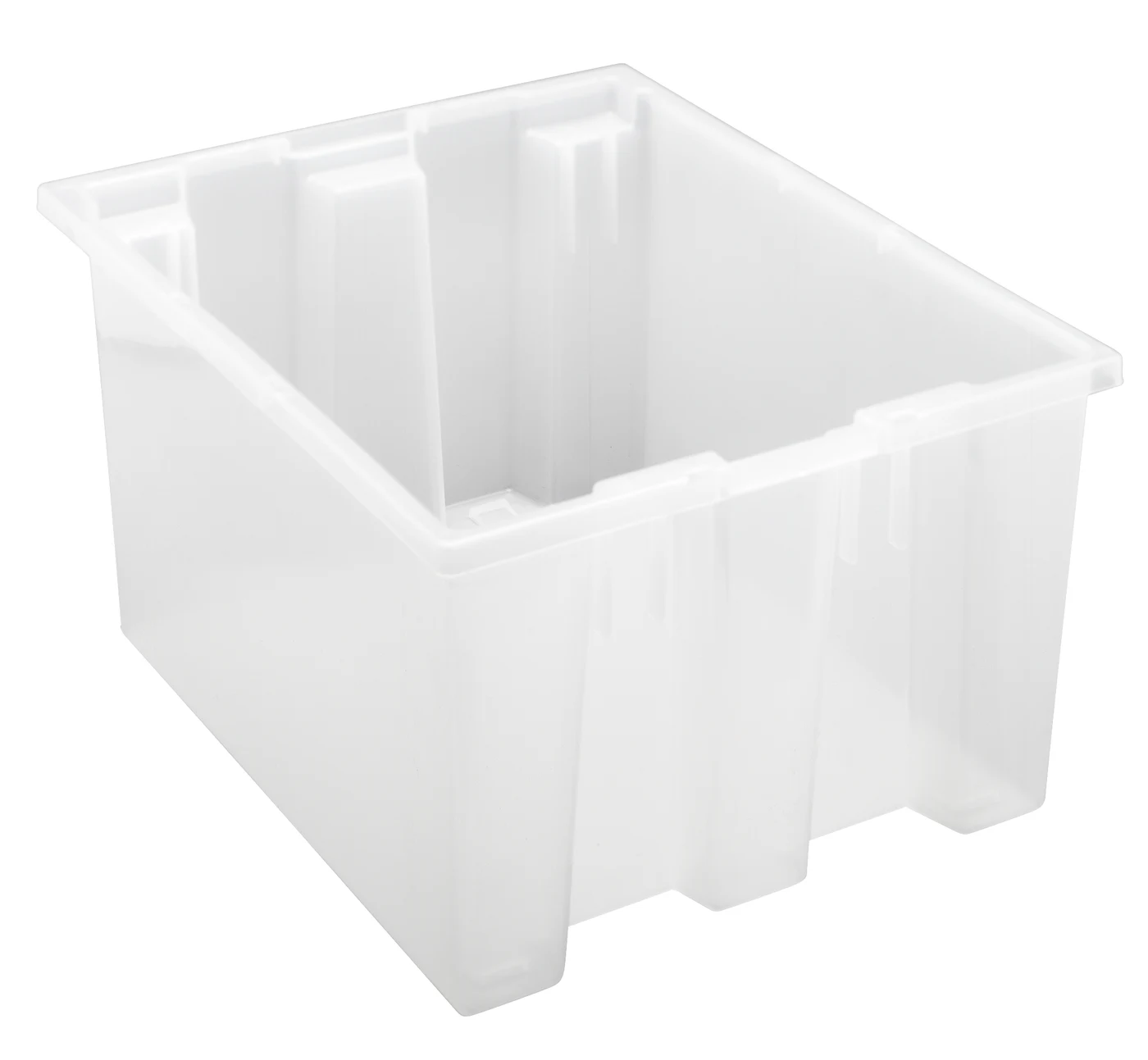 Quantum SNT190CL Stack and Nest Tote, 19-1/2"D x 15-1/2"W x 10"H, Clear