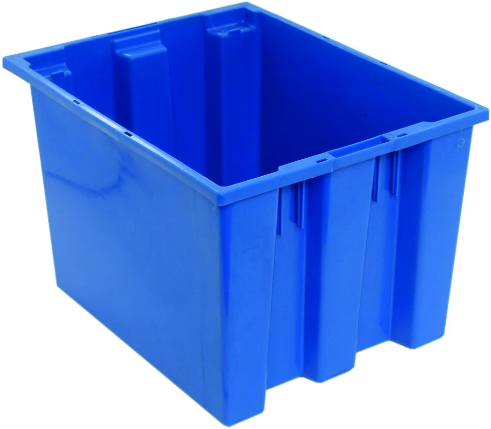 Quantum SNT195BL Stack and Nest Tote, 19-1/2"D x 15-1/2"W x 13"H, Blue