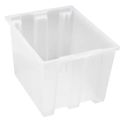 Quantum SNT195CL Stack and Nest Tote, 19-1/2"D x 15-1/2"W x 13"H, Clear