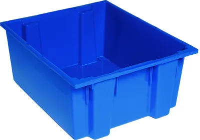 Quantum SNT225BL Stack and Nest Tote, 23-1/2"D x 19-1/2"W x 10"H, Blue