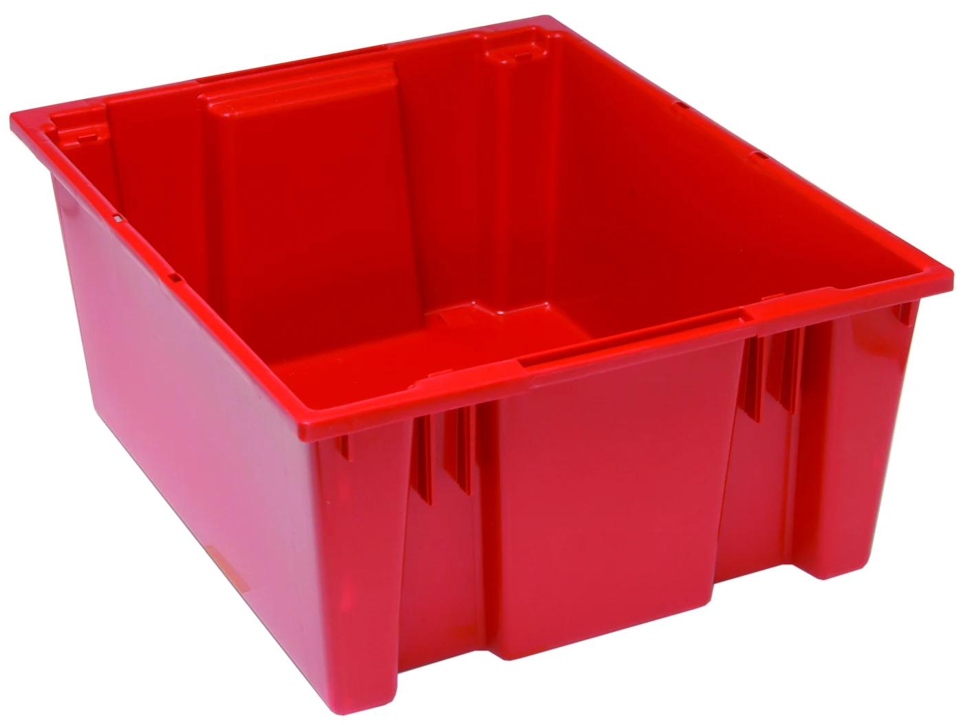 Quantum SNT225RD Stack and Nest Tote, 23-1/2"D x 19-1/2"W x 10"H, Red