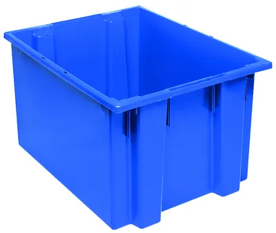 Quantum SNT230BL Stack and Nest Tote, 23-1/2"D x 19-1/2"W x 13"H, Blue