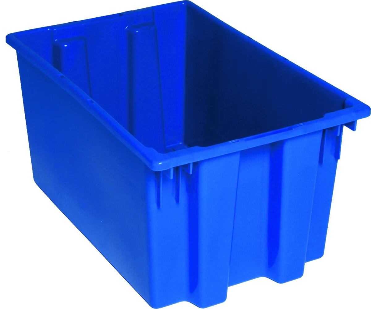 Quantum SNT240BL Stack and Nest Tote, 23-1/2"D x 15-1/2"W x 12"H, Blue